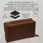 Preview: Exklusive Edle Glattleder Damen Geldbörse Portemonnaie (braun)